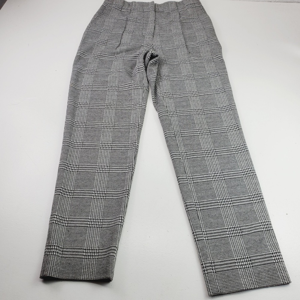 Jason Wu Collectibles Pants Womens 6 Black Plaid Cotton Front Pleated Casual